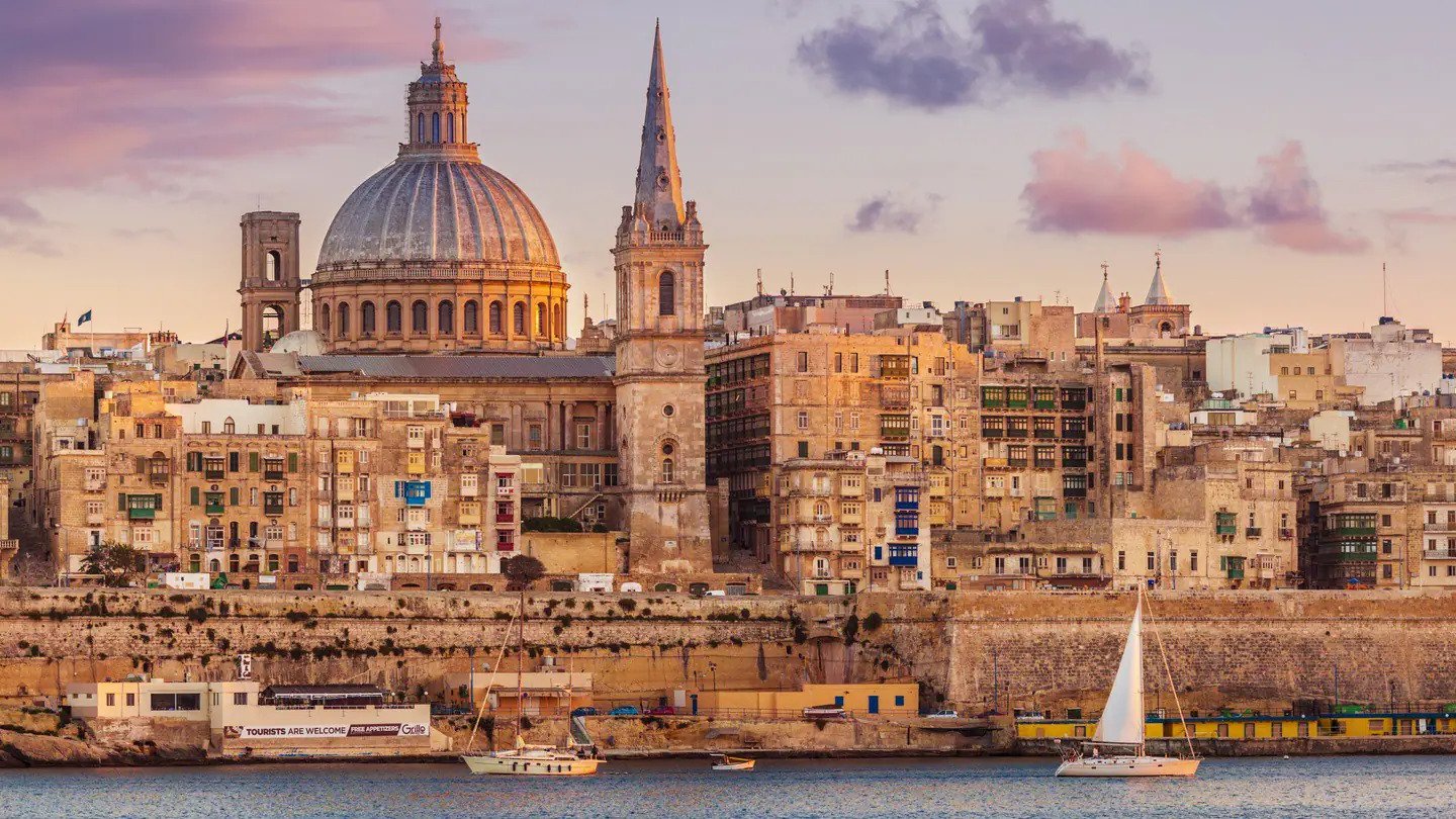 Valletta's historic waterfront and skyline